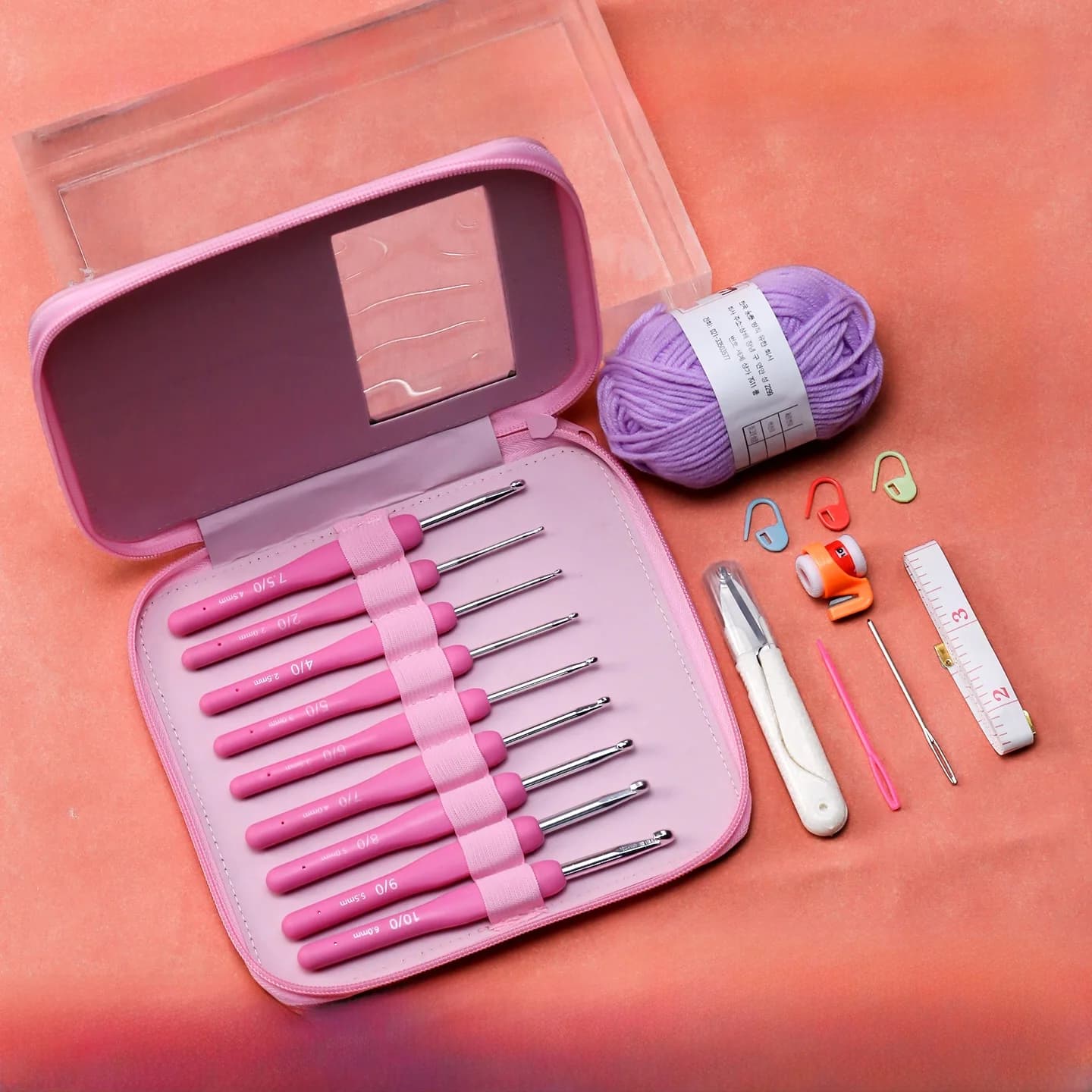 Kit per Principianti di Uncinetto: Set Completo di Strumenti e Materiali per Maglioni e Sciarpe Fatte a Mano, per Cucito e Fai-da-Te Domestico