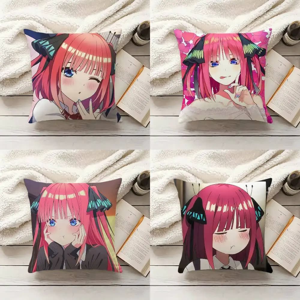 N-Nino N-Nakano Fodera per cuscino anime, fodera per cuscino per divano, decorazione per la casa, regalo per bambini