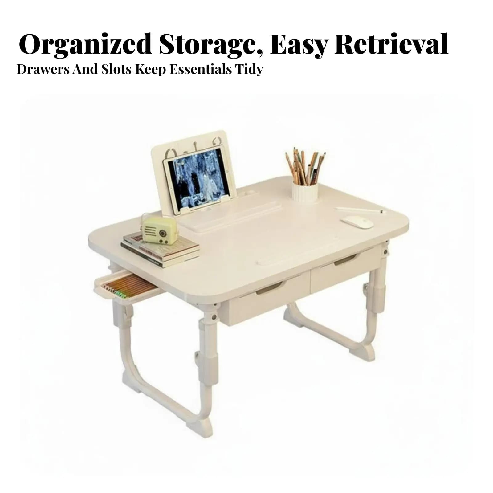 Supporto Pieghevole Regolabile per Laptop, Design Pieghevole, Supporto Multiuso per Tablet, Ideale per Studenti in Dormitorio