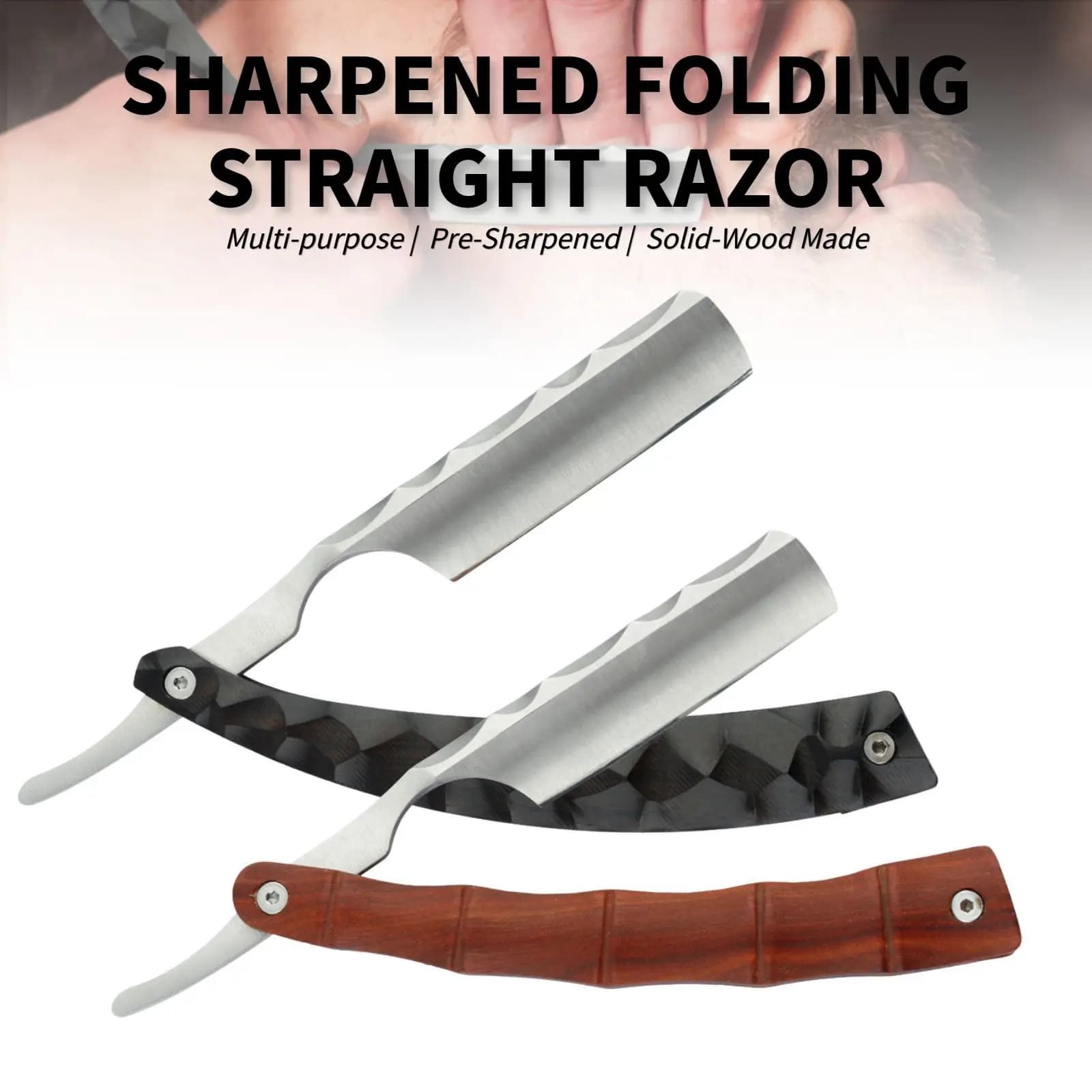 1Pc Professionale Affilato Rasoi Dritti Manico In Legno Bordo Manuale Pieghevole Barbiere Taglio Dei Capelli Rasoio Per Gli Uomini Barba Strumenti di Rasatura