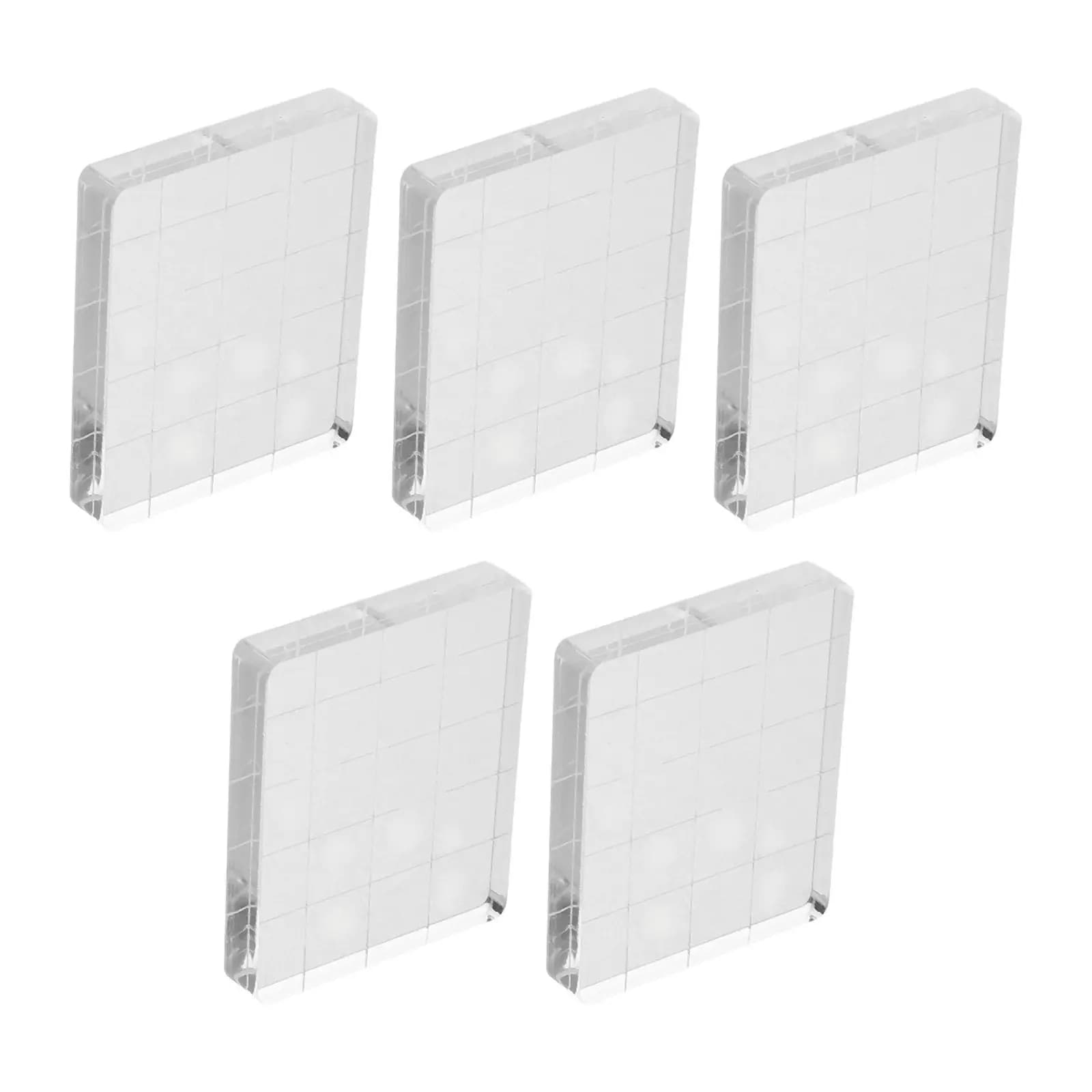Set di 5 Blocchetti per Timbri in Acrilico Trasparente per Scrapbooking, Creazione di Cartoline, Fai-da-Te Creativo, Timbri ad Inchiostro per Lavori Artigianali