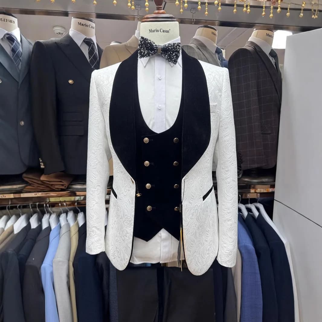 Completo da Uomo 2026, Set di Abiti da Cerimonia, Nuovo Abito da Sposo alla Moda, Abito da Uomo, Abito da Testimone (Giacca+Gilet+Pantaloni)