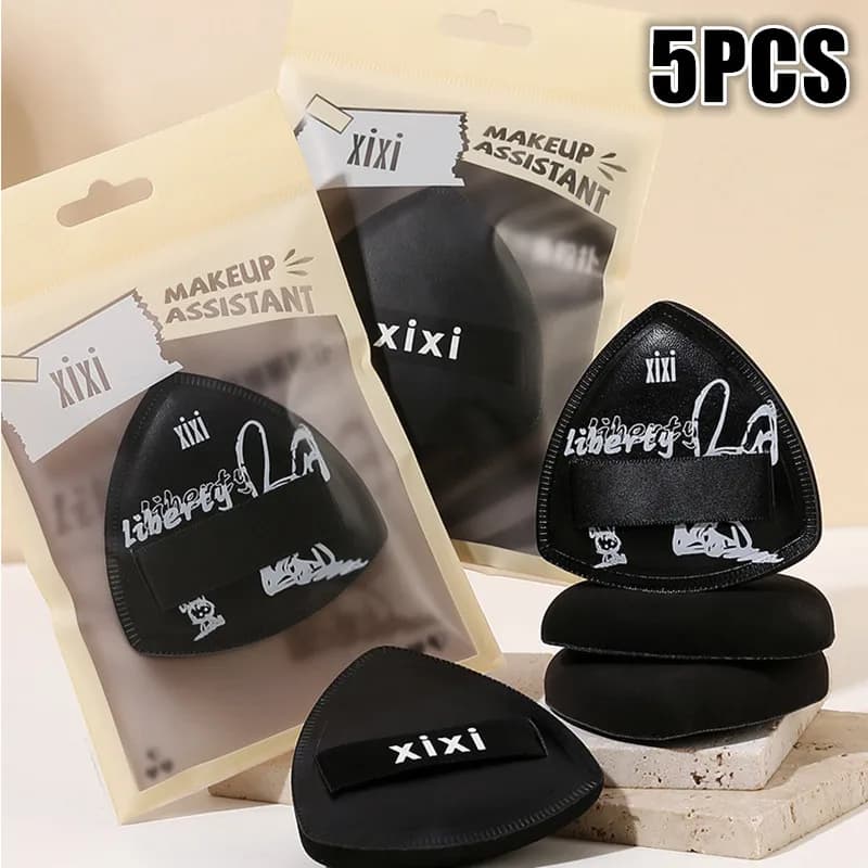 5PCS Black Air Cushion Puff Foundation Powder Concealer Makeup Blender Sponge Wet Dry Dual Use