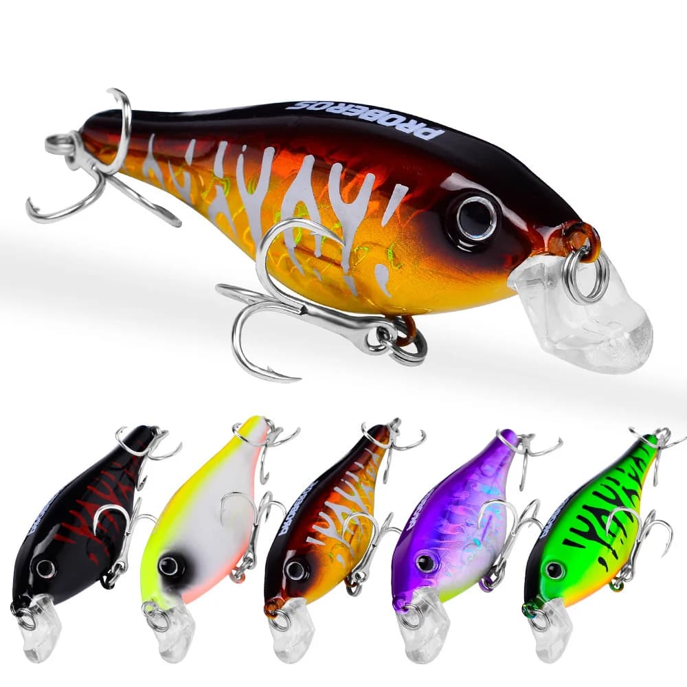 Esca dura galleggiante Crankbait da 8 cm 11,5 g - Esca a dondolo oscillante realistica per la pesca d'acqua dolce d'acqua salata del luccio