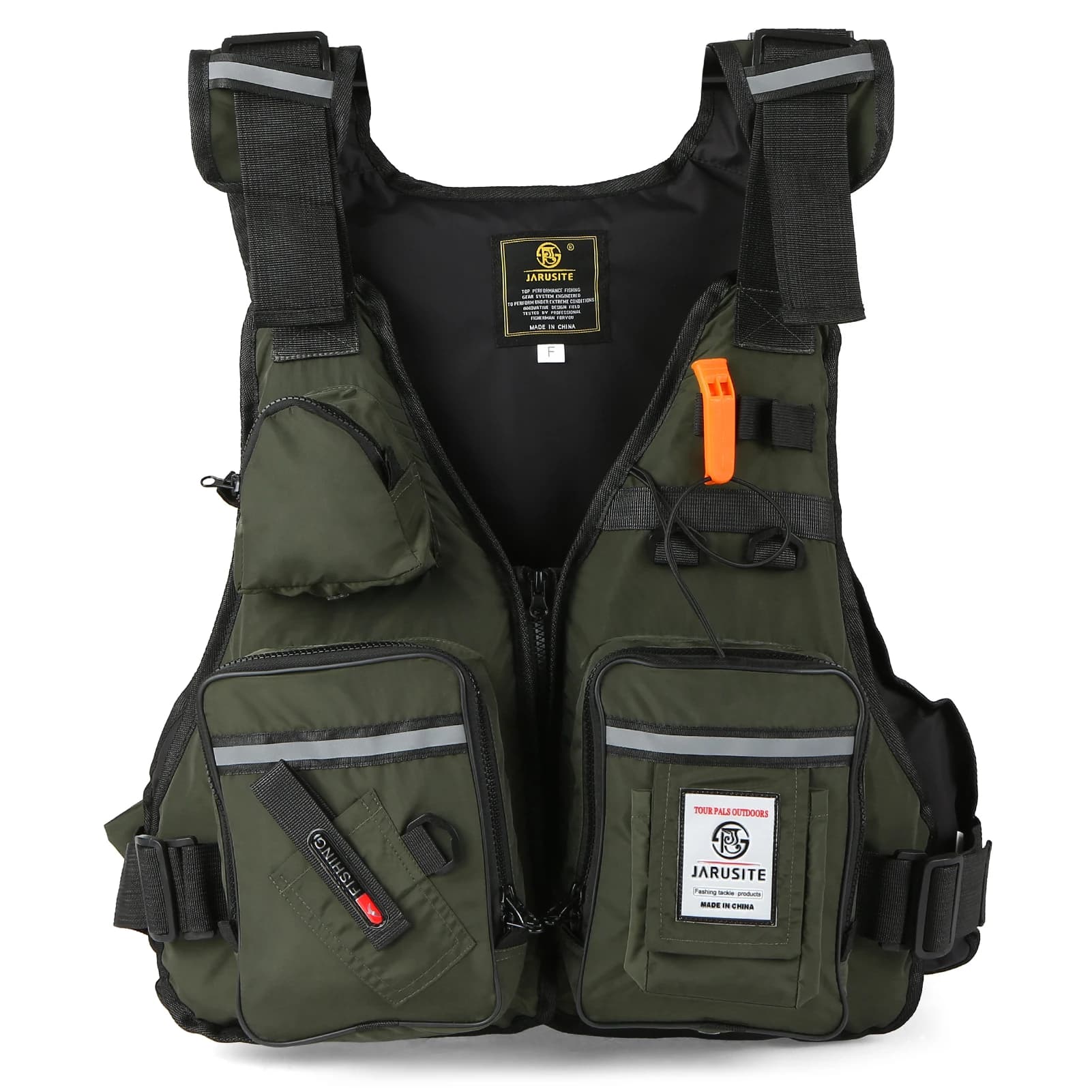 Gilet galleggiante Multi-tasche per giacca da pesca a mosca con portaborraccia per kayak vela canottaggio sport acquatici
