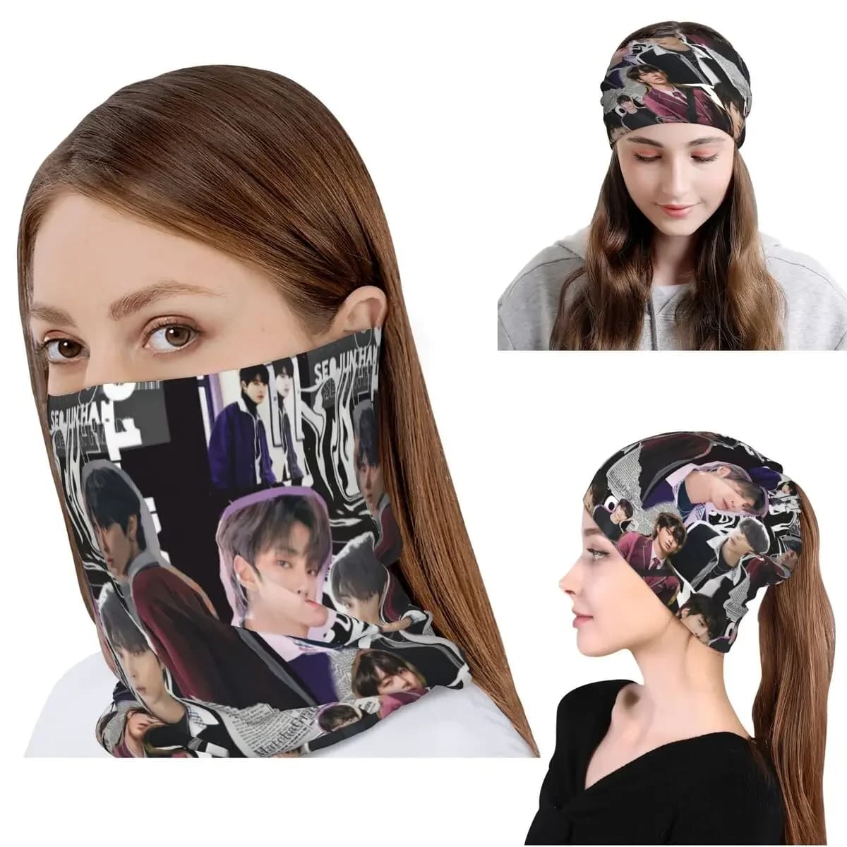 Hwang In Yeop Bandana Neck Gaiter Mask Scarf Multifunction Headwear Beanies Hat Unisex Adult Washable