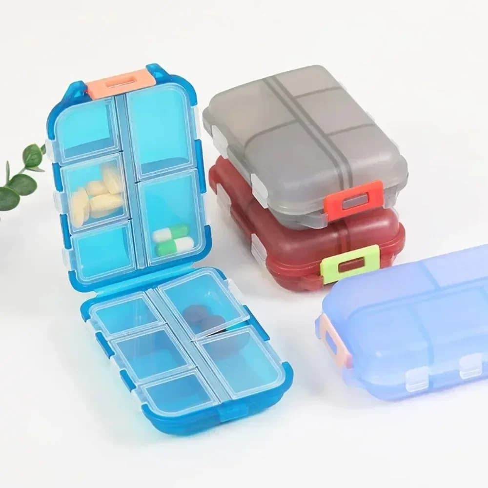 Pill Case Portable Small Weekly Travel Pill Organizer Portable Pocket Pillbox Dispenser for 7 Day Vitamin Container Medicine Box