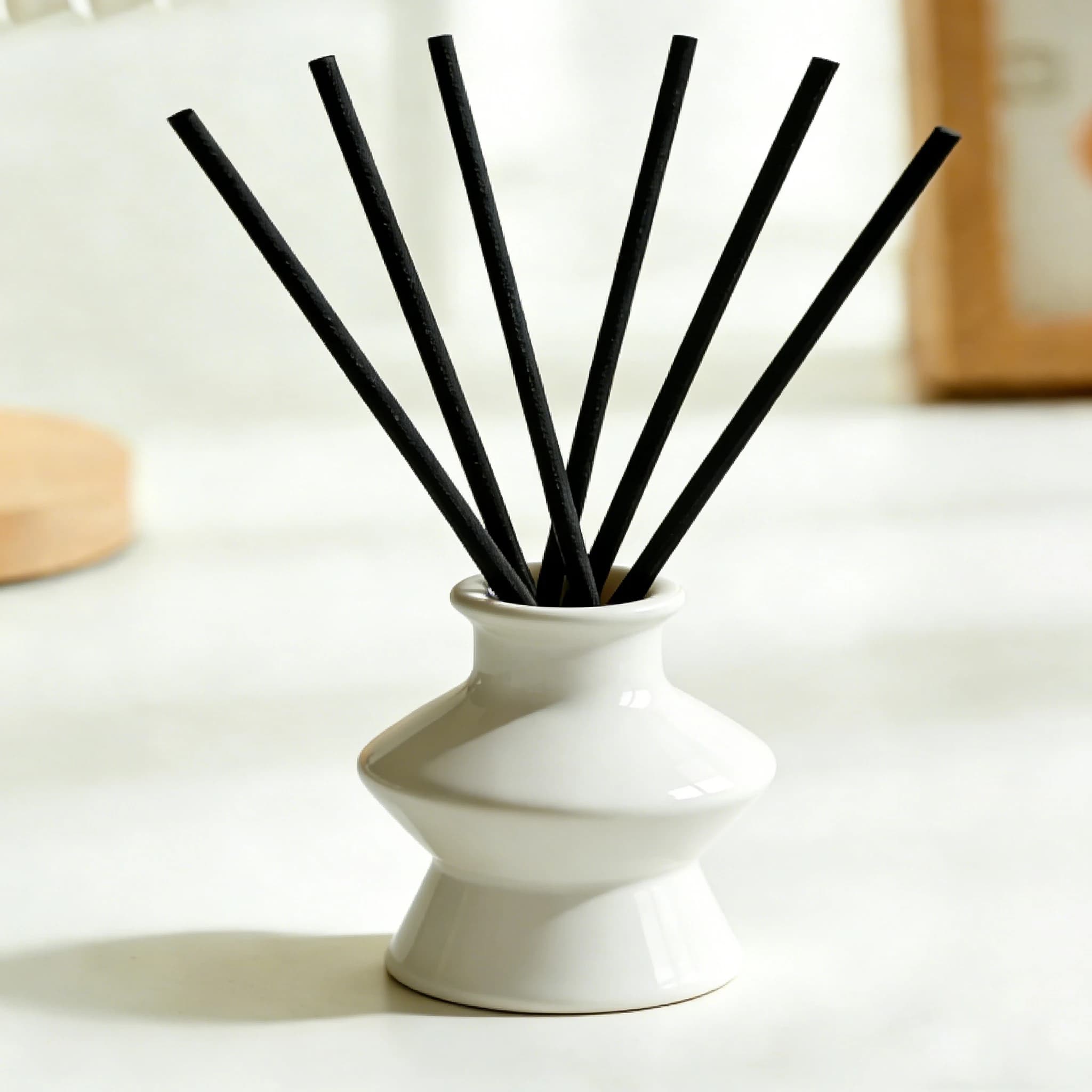 Offerta Speciale: 200 Pezzi di Bastoncini Diffusori in Fibra Nera da 50cm, 3/4/5mm - Bastoncini di Ricambio per Oli Essenziali e Aromaterapia, Decorazione Casa