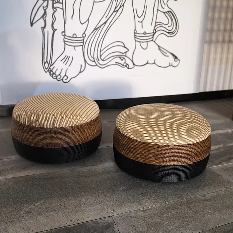 Japanese Floor Cushion Thick Padded Tatami Seat for Tea Ceremony Meditation Balcony Entryway Shoe Stool Zen Style Home Furniture