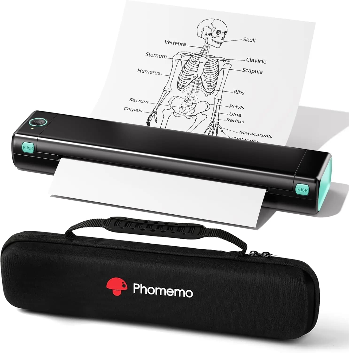 Stampante Termica Portatile Wireless Bluetooth per Viaggi, Supporta Formato Letter 8.5x11, Senza Inchiostro per Telefono e Laptop, con Custodia per il Trasporto
