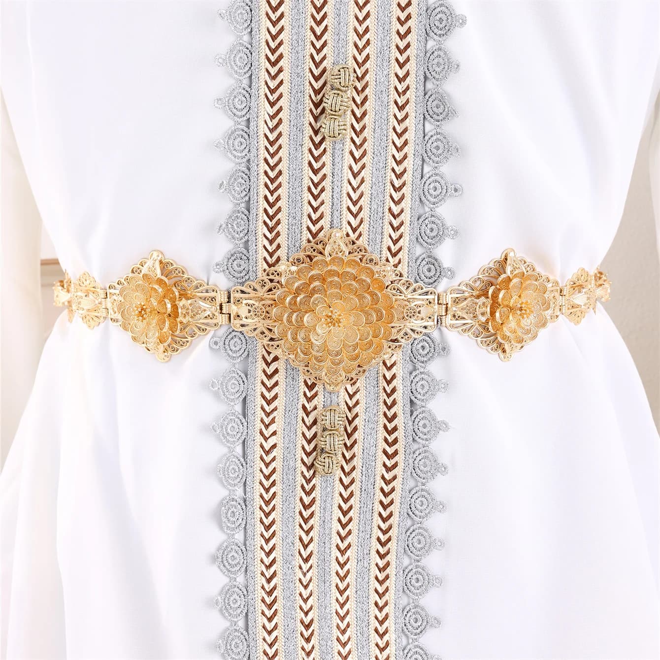 Retro Bride Carved Chatelaine French Retro Aristocratic Multi-layer Design Of Women's Alloy Belt Fashion Body Chain