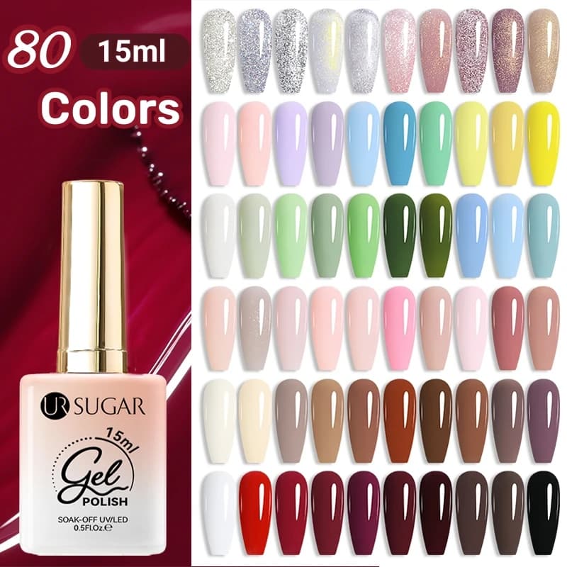 UR SUGAR 80 colori 15ml Serie colori rossi Smalto per unghie gel Semi permanente Gel UV Design Nail Art Forniture per vernici per manicure