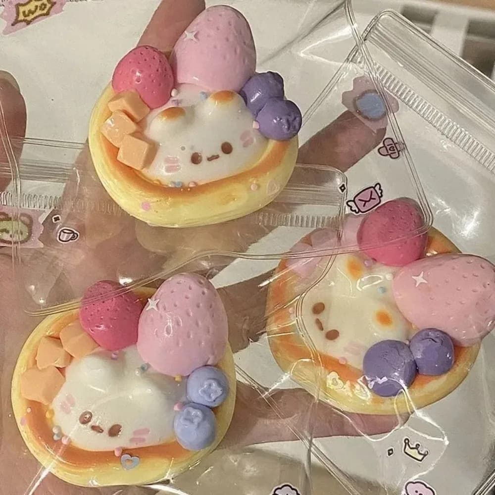 Giocattolo Antistress Kawaii a Forma di Uovo, Mochi Squishy da Spremere per Adulti e Bambini