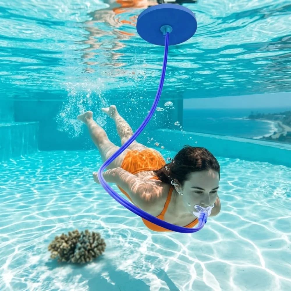 Double Tubes Full Dry Respirator Silicone Mouthpiece Portable Diving Snorkel Reusable Professional Diving Breathing Device