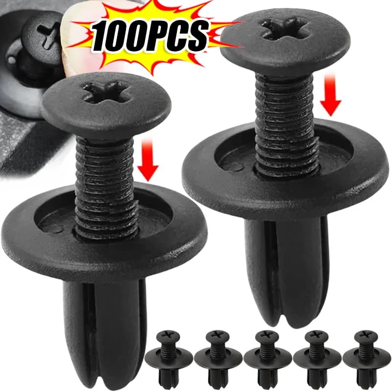 10/100 pz 8mm diametro 8mm nero veicolo paraurti Auto pannello porta parafango Liner clip fermo plastica elementi di fissaggio Auto rivetti clip