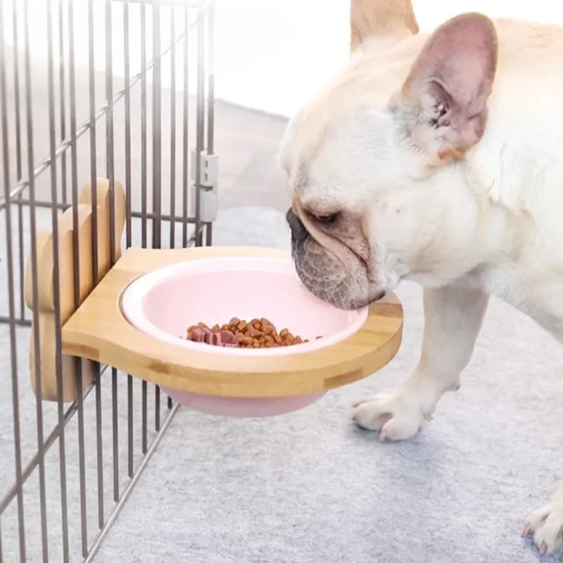Kennel Hanging Food Water Feeder ciotole rimovibili in ceramica per animali domestici Cats Crate Food Container Cage Fixed Knockover Proof Drinking Bowl