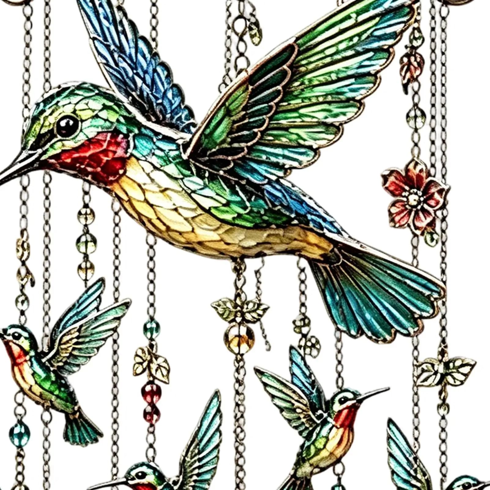 Wind Chimes Vivid Aesthetic Garden Decor Hummingbird Wind Chimes Outdoor For Yard Patio Porch Pathway Balcony Home Window Wall