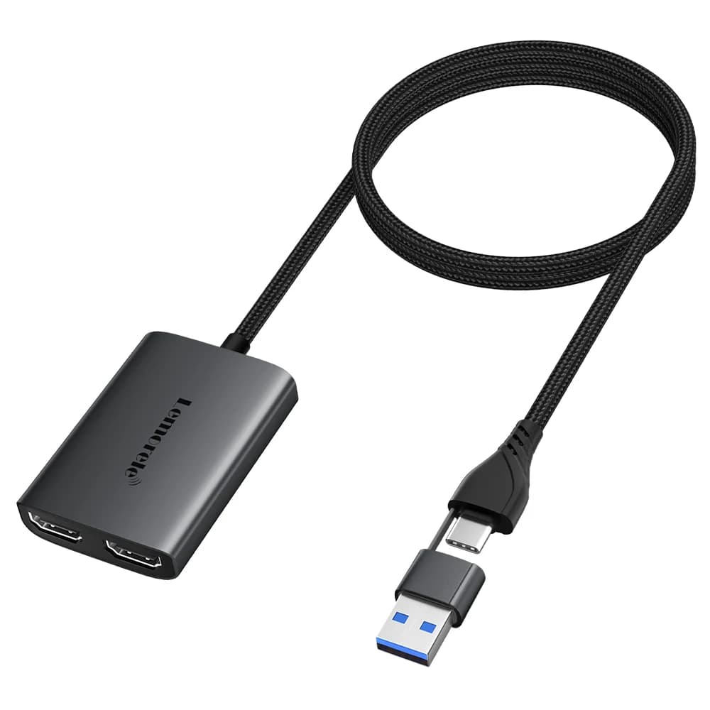 Dual HDMI 4K Type C to HDMI Adapter HUB USB C compatible USB C cable converter for MacBook Laptop TV Projector