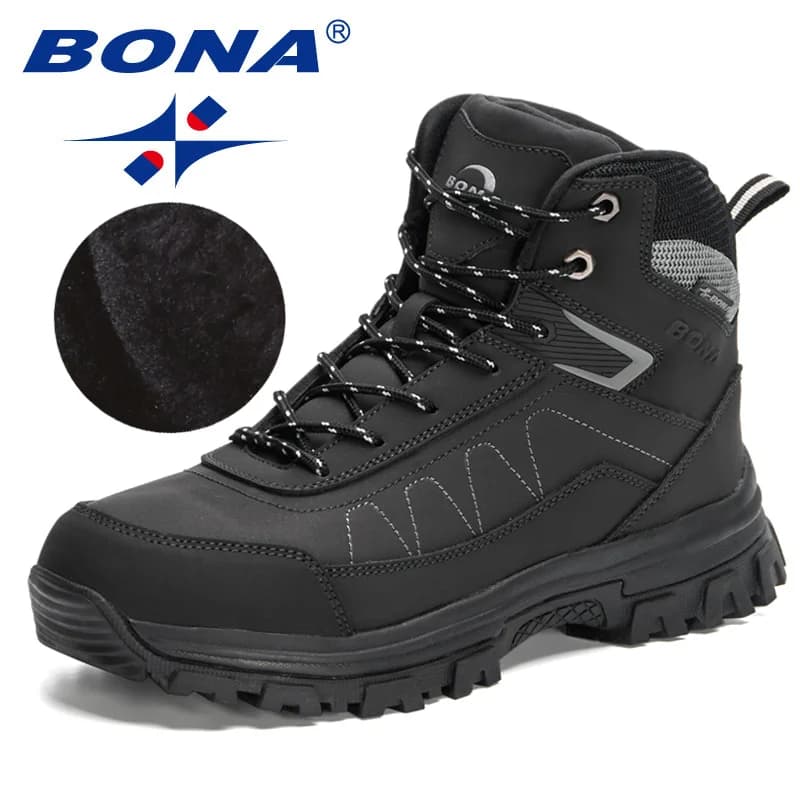 BONA Nuovo arrivo Scarponi da trekking all'aperto Scarpe invernali da uomo Scarpe da arrampicata da passeggio Uomo Stivali sportivi da montagna Masculino Trendy fre
