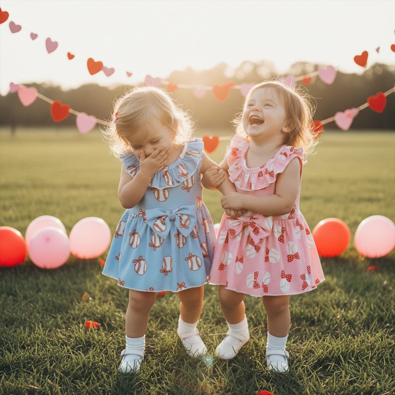 Baby Girls Summer Romper Dress Sleeveless Ruffle Collar Baseball Print Romper with Headband
