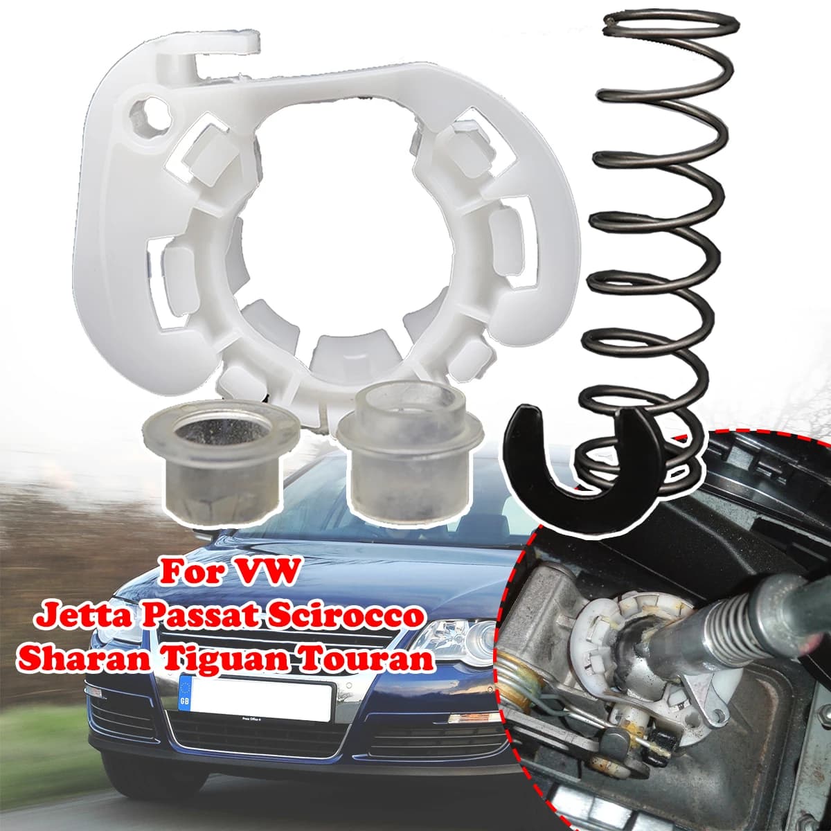 Boccola Leva Cambio Auto, Guscio Sferico Braccio Asta Selettore, Boccola Perno Asta, Molla Superiore per VW Golf MK6 Jetta Passat Scirocco