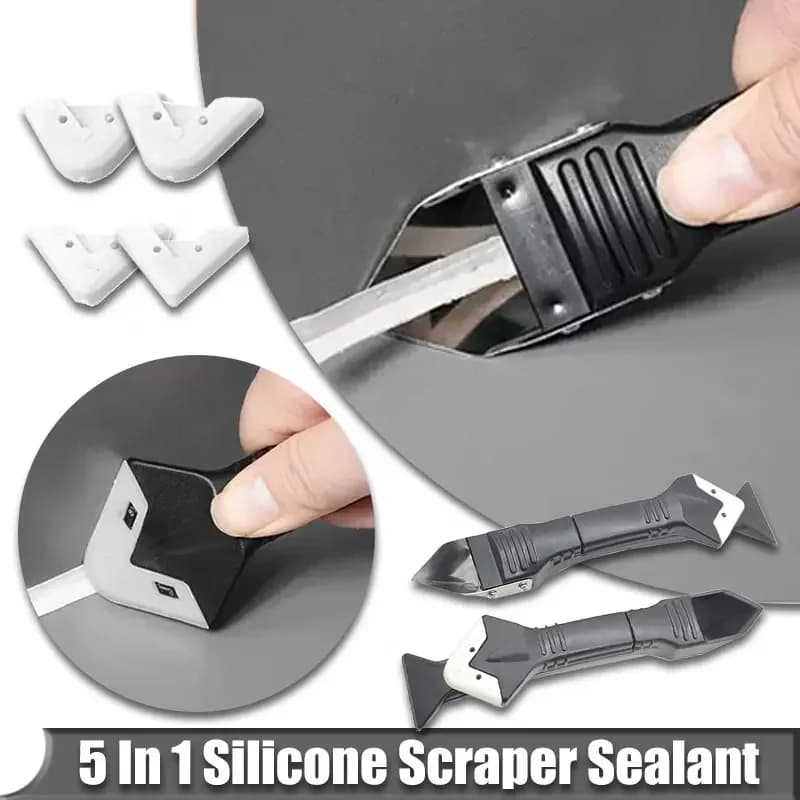 Set di 5 Utensili in Silicone per Rimozione e Lisciatura di Sigillante, Kit per Finitura Calcestruzzo, Strumenti per Decorazione e Lisciatura delle Fughe