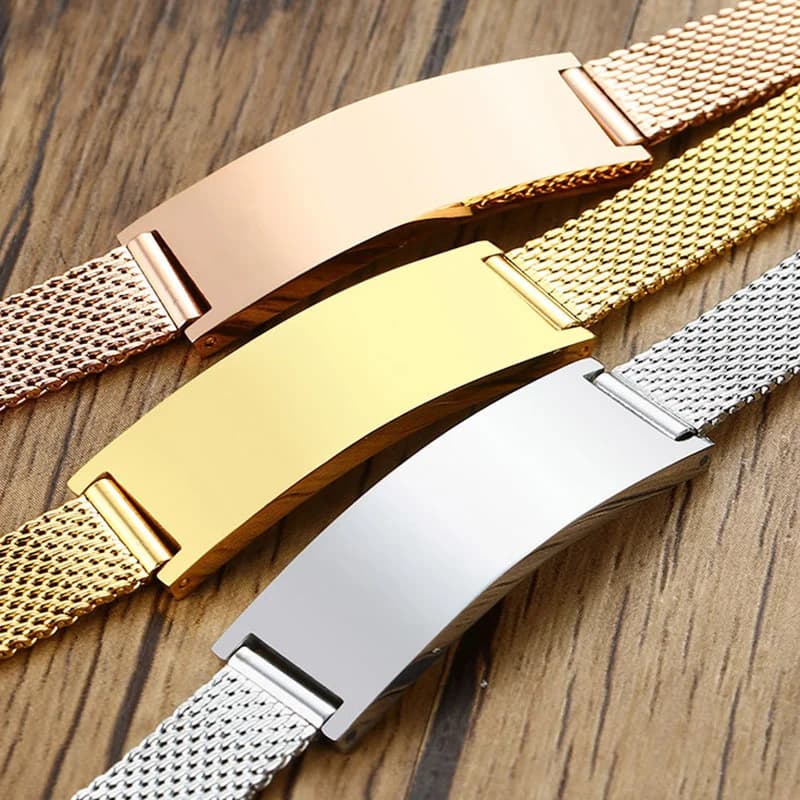 Braccialetti regolabili Vnox 10/16mm per uomo donna cinturino a maglie gioielli in acciaio inossidabile Unisex in metallo