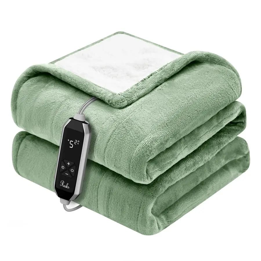 Coperta termica, 50x60 pollici, coperta a riscaldamento rapido con 10 livelli di calore e 9 impostazioni di timer, coperta elettrica in morbido flanella sherpa, automatica