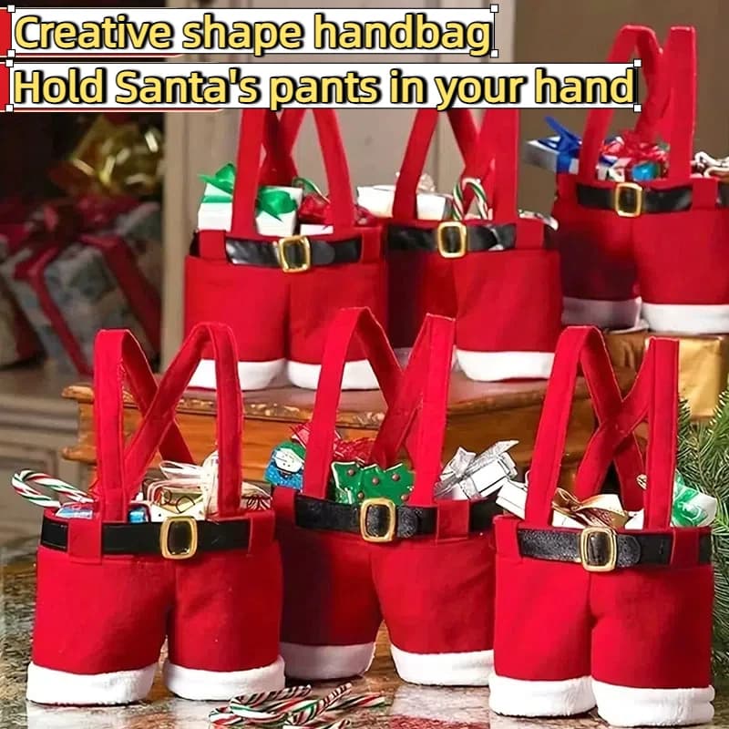 Borsa con design di pantaloncini da Babbo Natale da 1/3 pezzi: trasportare come "Porta pantaloni di Babbo Natale in mano" Design unico di pantaloncini, regalo adatto e uso quotidiano