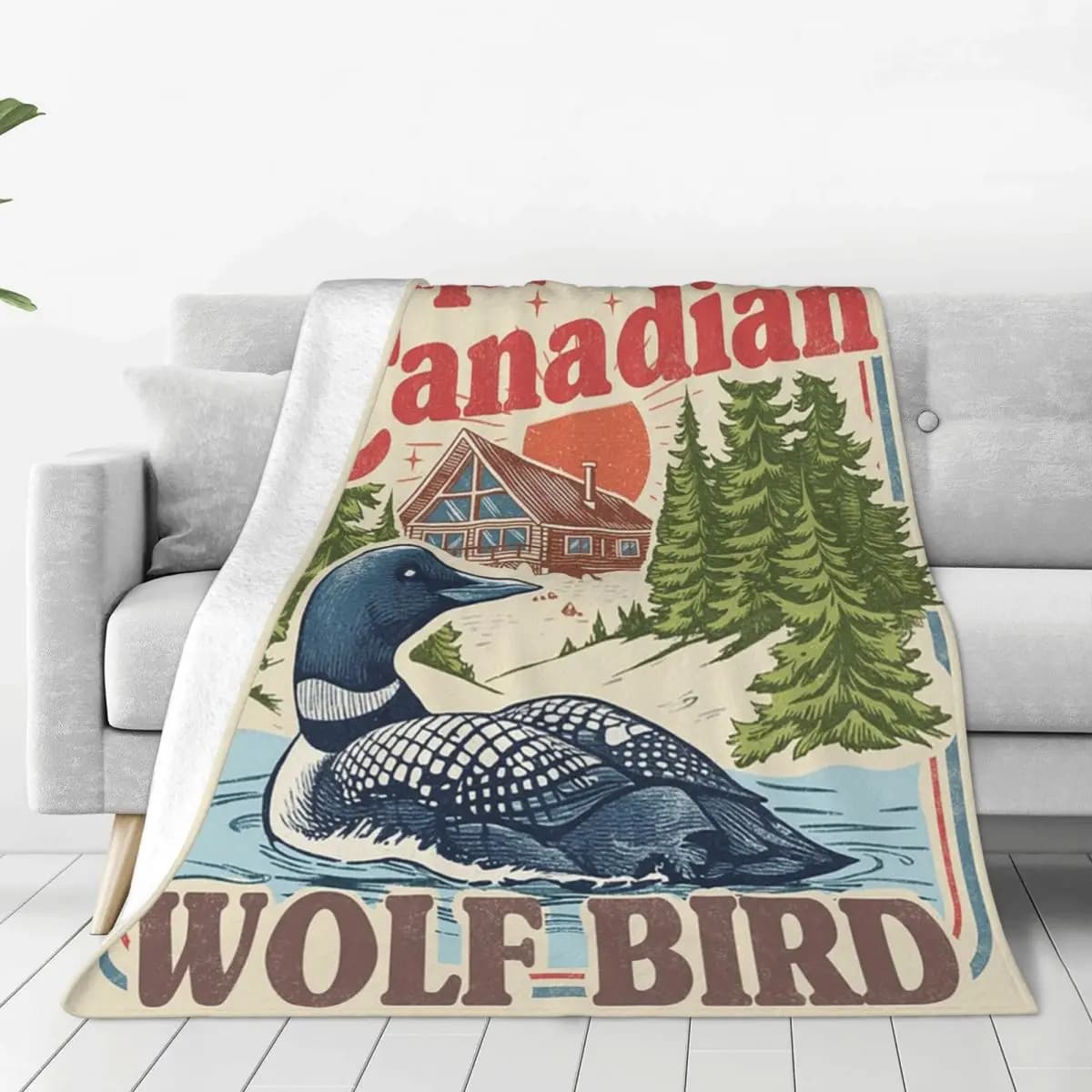 Heated Rivalry Stupid Canadian Wolf Bird Blanket Soft Warm Flannel Throw Blanket Bedding for Living room Picnic Travel Home Sofa