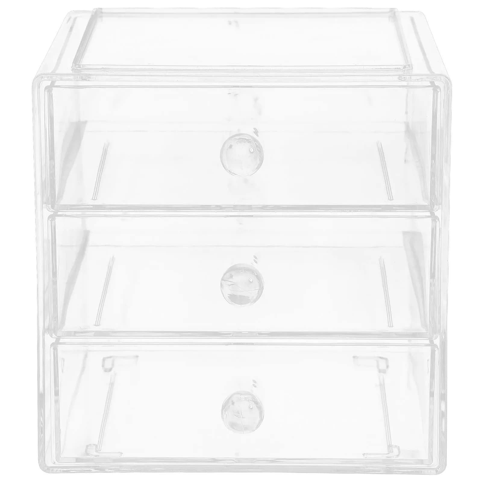 Organizzatore per Trucchi a 3 Livelli in Acrilico per Scrivania, Contenitore per Cosmetici, Pennelli, Profumi e Prodotti per la Cura della Pelle, Stile Cassetto