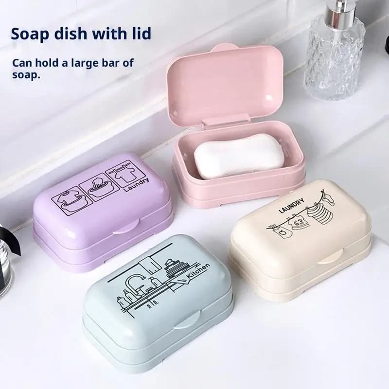〔CB29〕Portasapone Semplice con Coperchio e Drenaggio, Scatola Impermeabile per Sapone da Bagno, Toilette, Dormitorio, Casa, Viaggio, Grande Portasapone