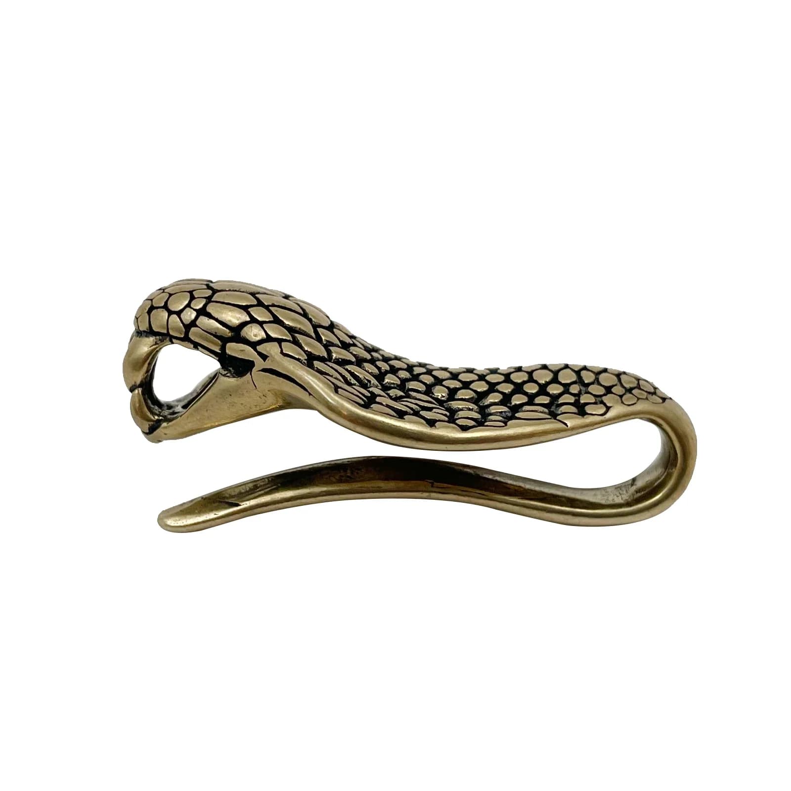 Fermasoldi in vita serpente fermasoldi in ottone piccolo attrezzo esterno EDC serpente fibbia per cintura in rame bianco
