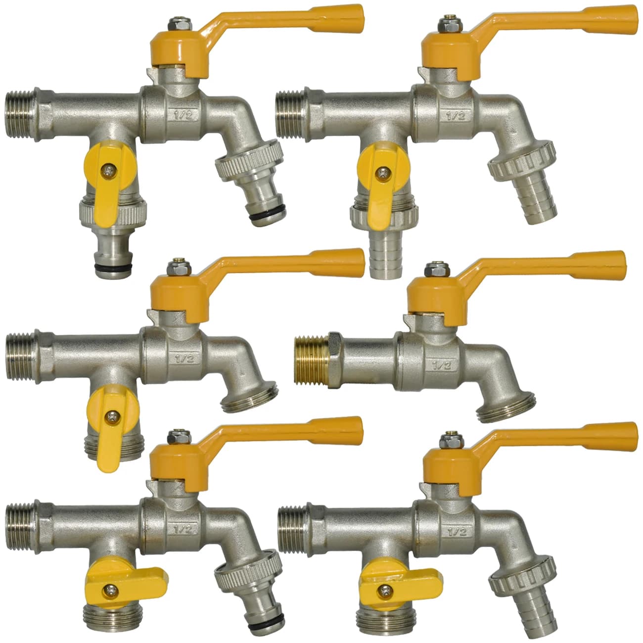 Garden Pipe Faucet Adapter 1/2 '' IBC Water Tank Connector 2-way 1-way irrigation Brass tap coupling Spare valve Ball valve