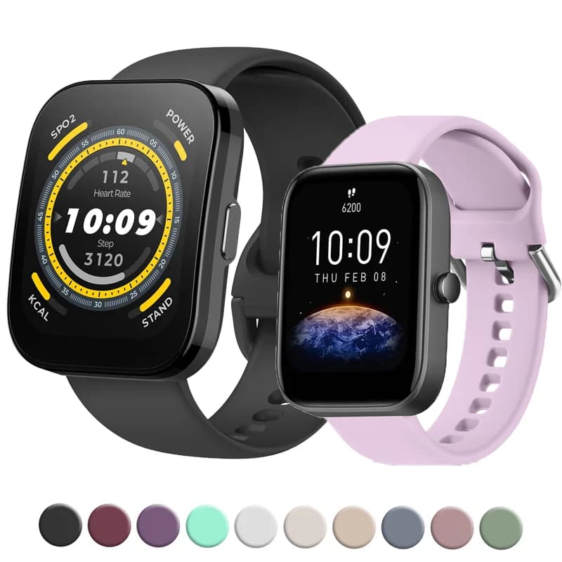 Silicone Strap for Amazfit Bip 6 5 Smart Watch 20mm 22mm Sport Wristband For Amazfit GTS 4/3/2e/GTS2 Mini/GTR 42mm/47mm/GTR 4 3