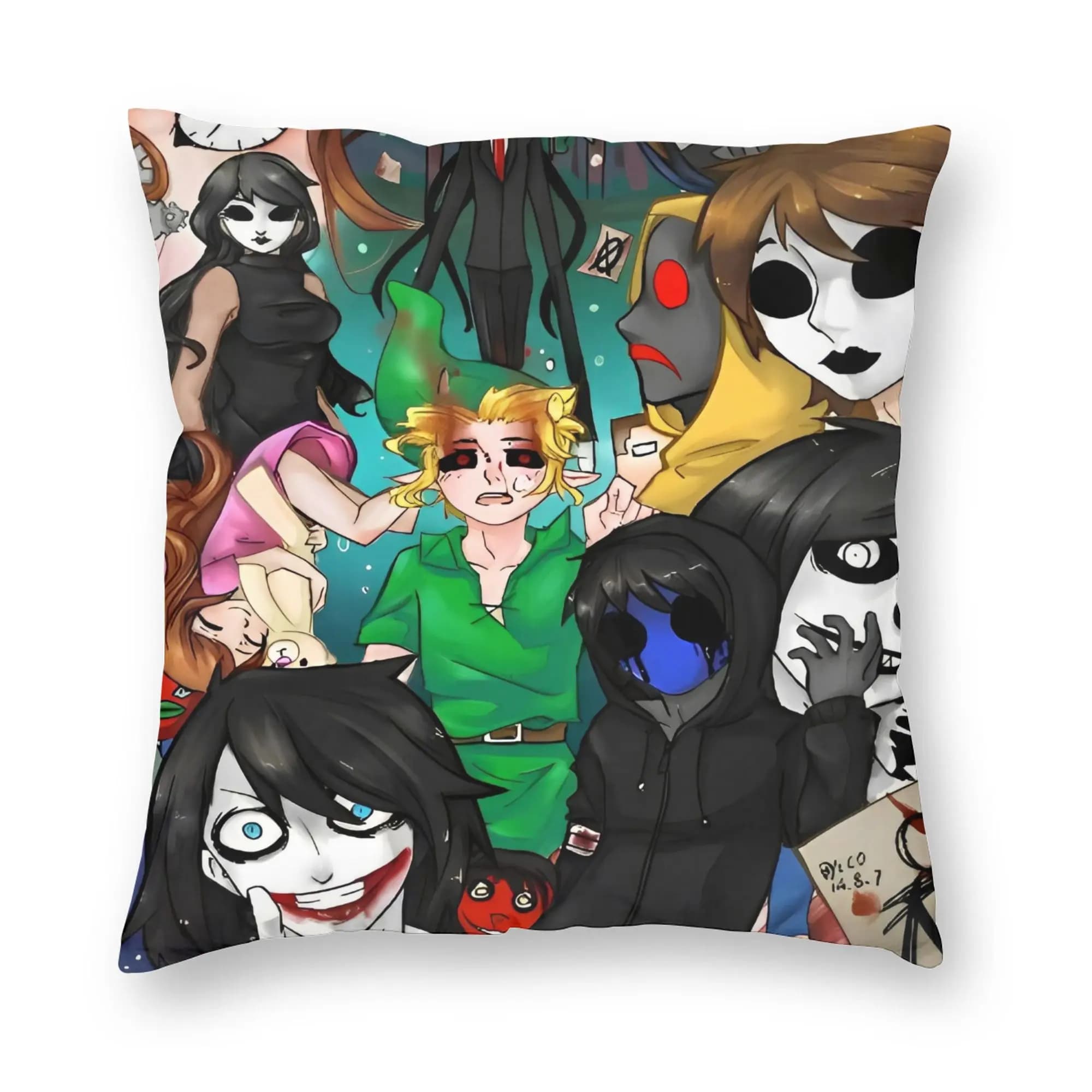 Creepypasta New Horror Scared Costume For Halloween Pillow Case Custom Pillow Cover For Sofa Bedroom Home Decor Cushion Cover