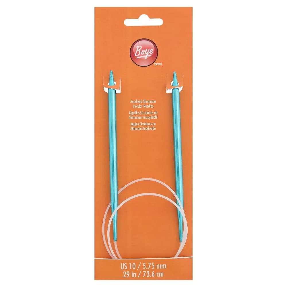 Anodized Aluminum Circular Knitting Needles Size 10 Blue 29 Inches Long Smooth Joining Cables for Yarn Craft Knitting Supplies