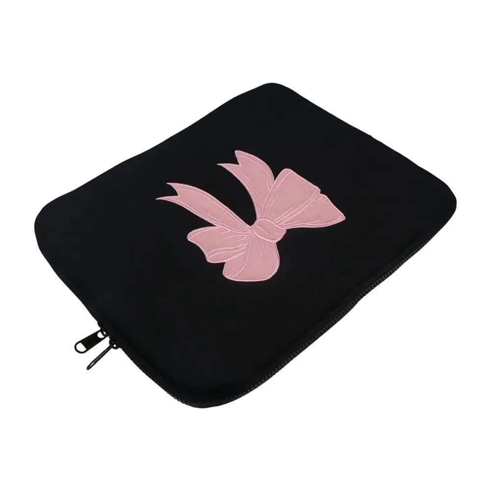 Custodia per PC Borsa per tablet con fiocco rosa Borsa per laptop ricamata da 11/13/15 pollici Custodia protettiva per computer anticaduta da viaggio