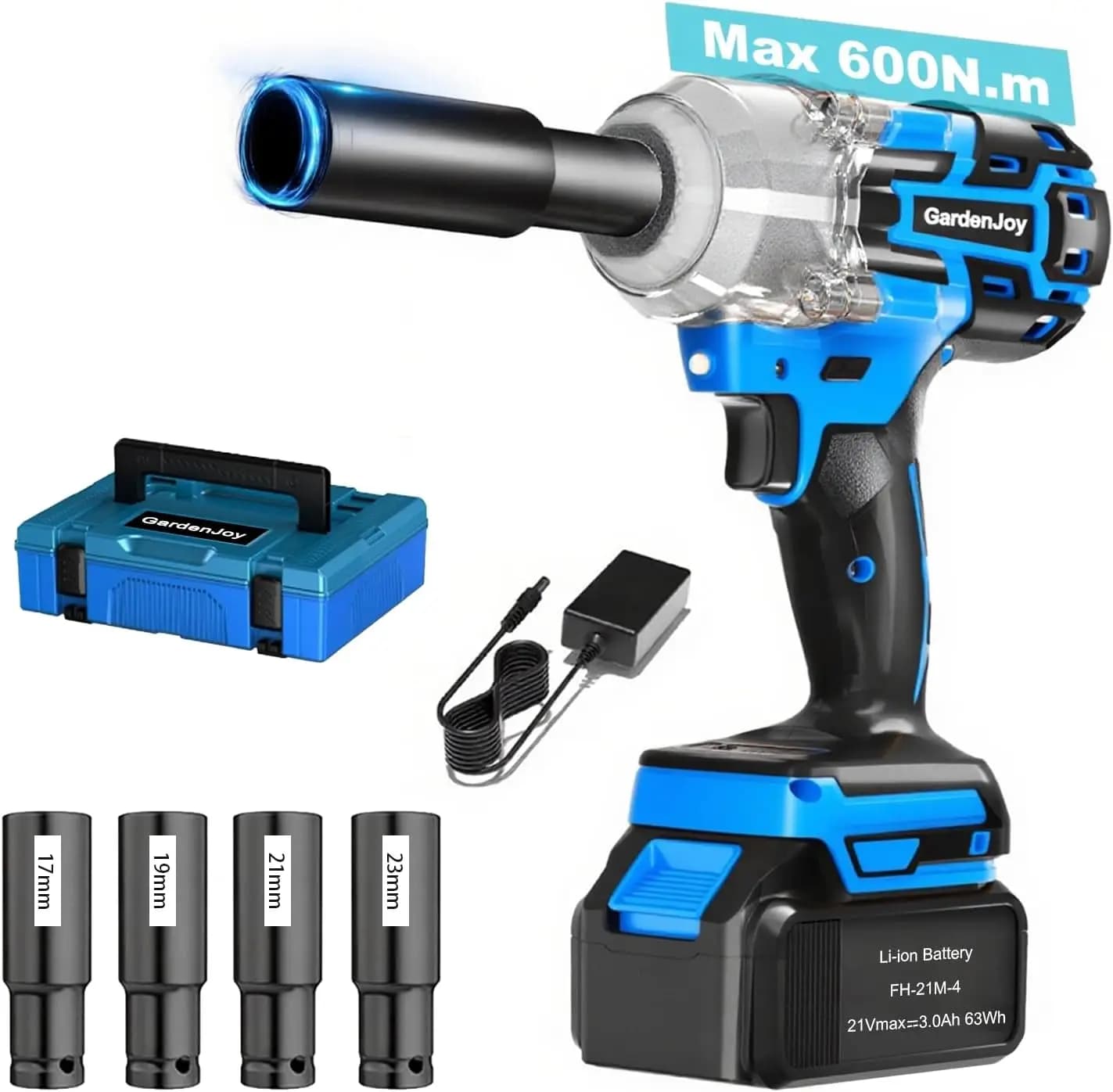 1/2 inch wireless pulse screwdriver, 240 Ft-lbs torque, 4.0Ah battery and quick charger for car tyre removal