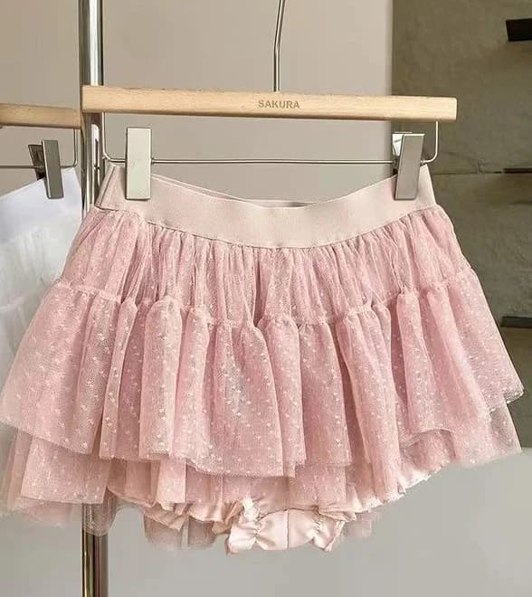 Nuovo Stile Estivo 2026: Gonna a Punti Versatile per Ragazze, con Cintura Alta e Minigonna Interna, Stile Dolce da Principessa
