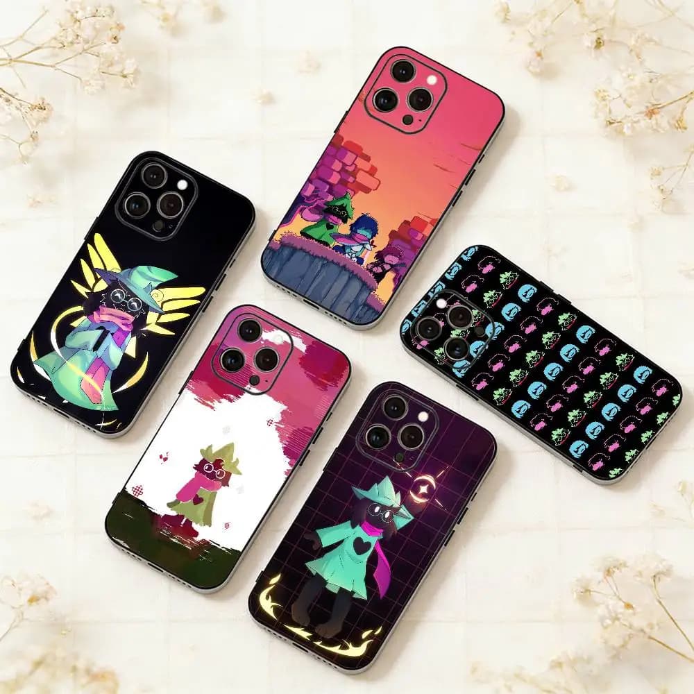 Cover per telefono Game D-Deltarune Ralsei in morbido silicone nero per iPhone 17, 16, 15, 14, 13, 12, 11 Plus, Pro Max, XS