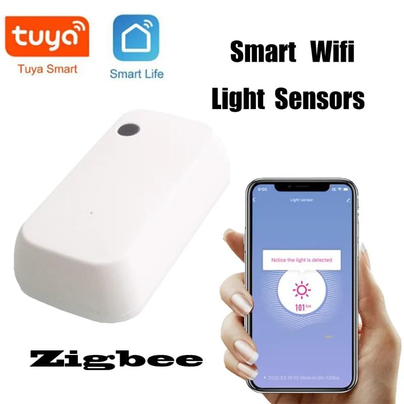 WiFi ZigBee Sensore di luce intelligente Illuminazione Impostazione APP Rilevatore di luminosità in tempo reale Sistema di allarme per porte e finestre con telecomando