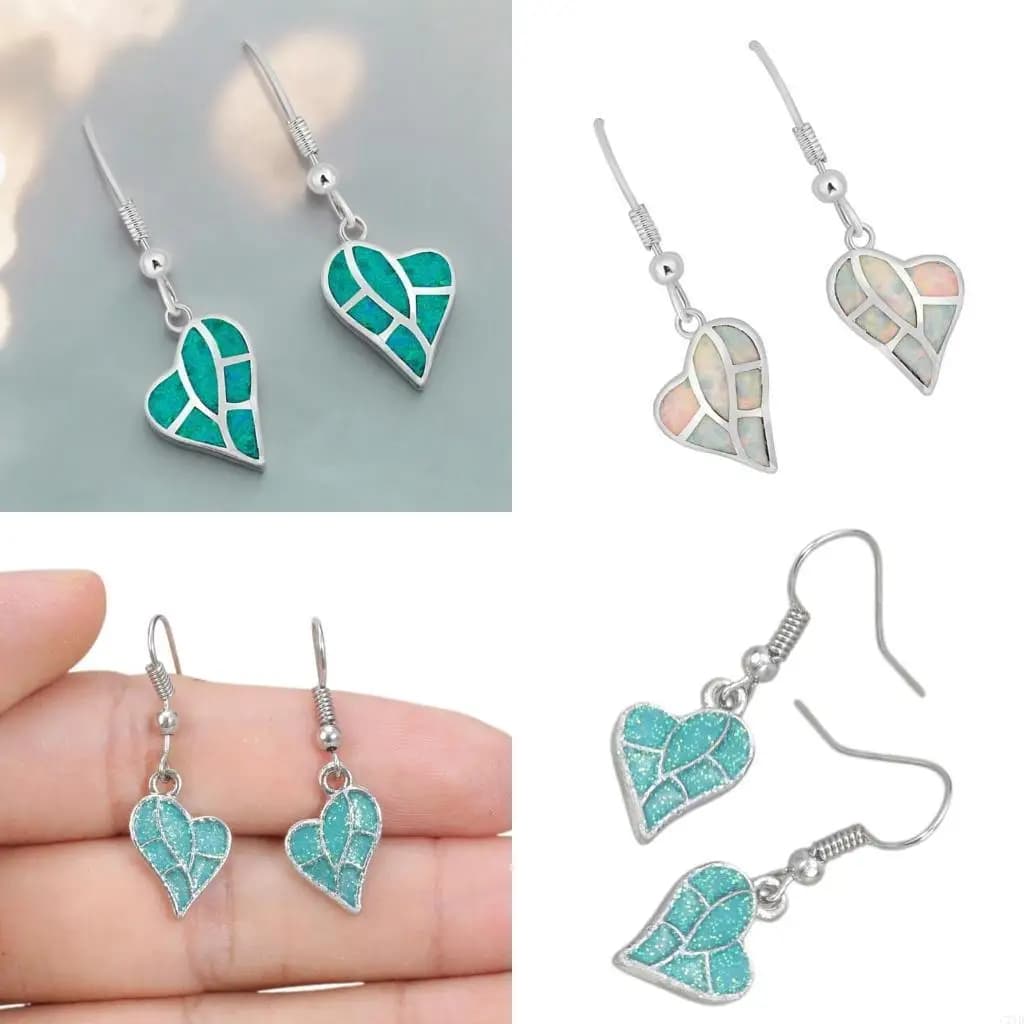 Fashionable Heart Dangle Earrings Handmade Lightweight Earwear Elegant Valentines Day Jewelry Birthday Gift for Her