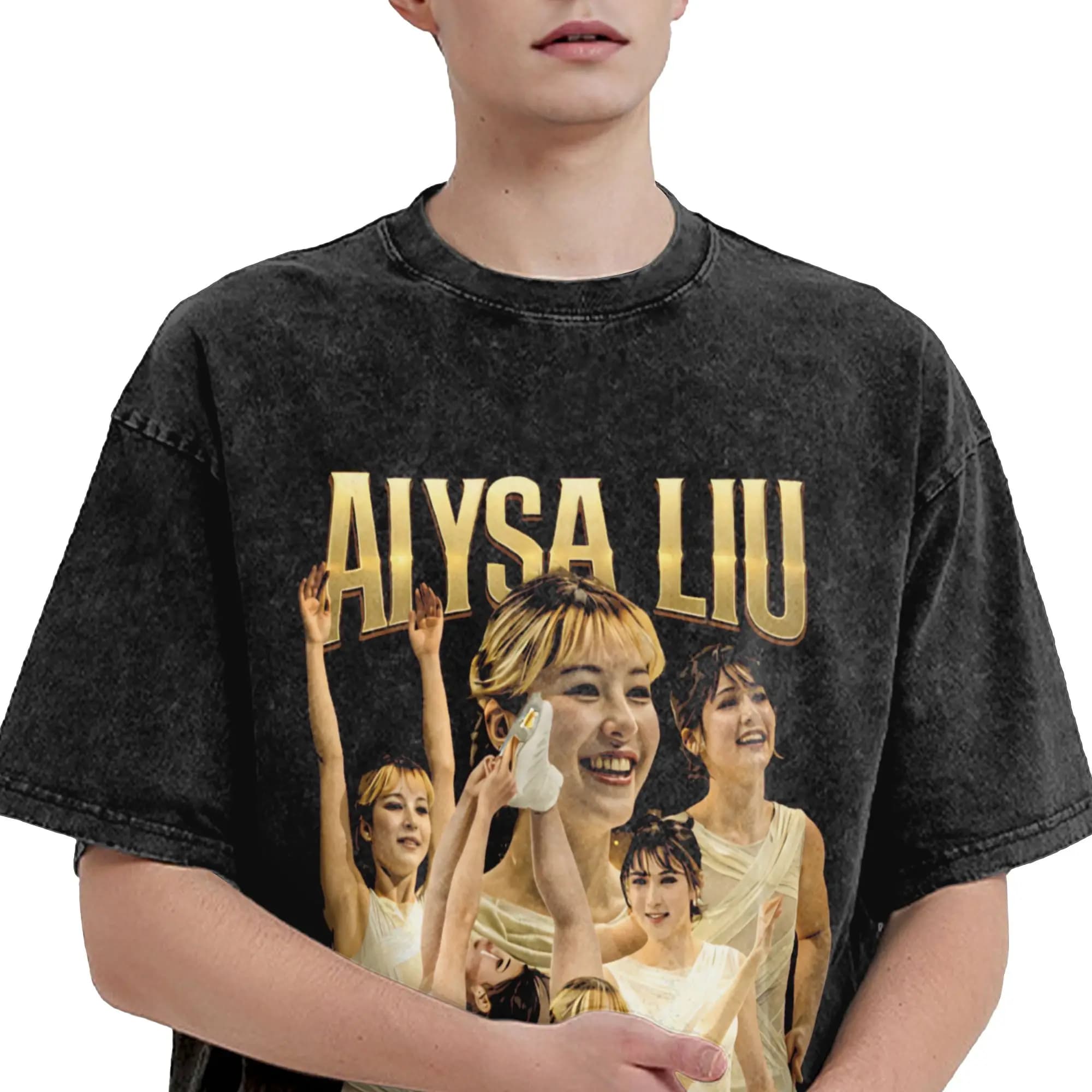 Maglietta Alysa Liu per Pattinaggio Artistico, T-Shirt Popolare a Maniche Corte Y2K, Divertente Maglietta da Spiaggia Casual con Collo Tondo Oversize