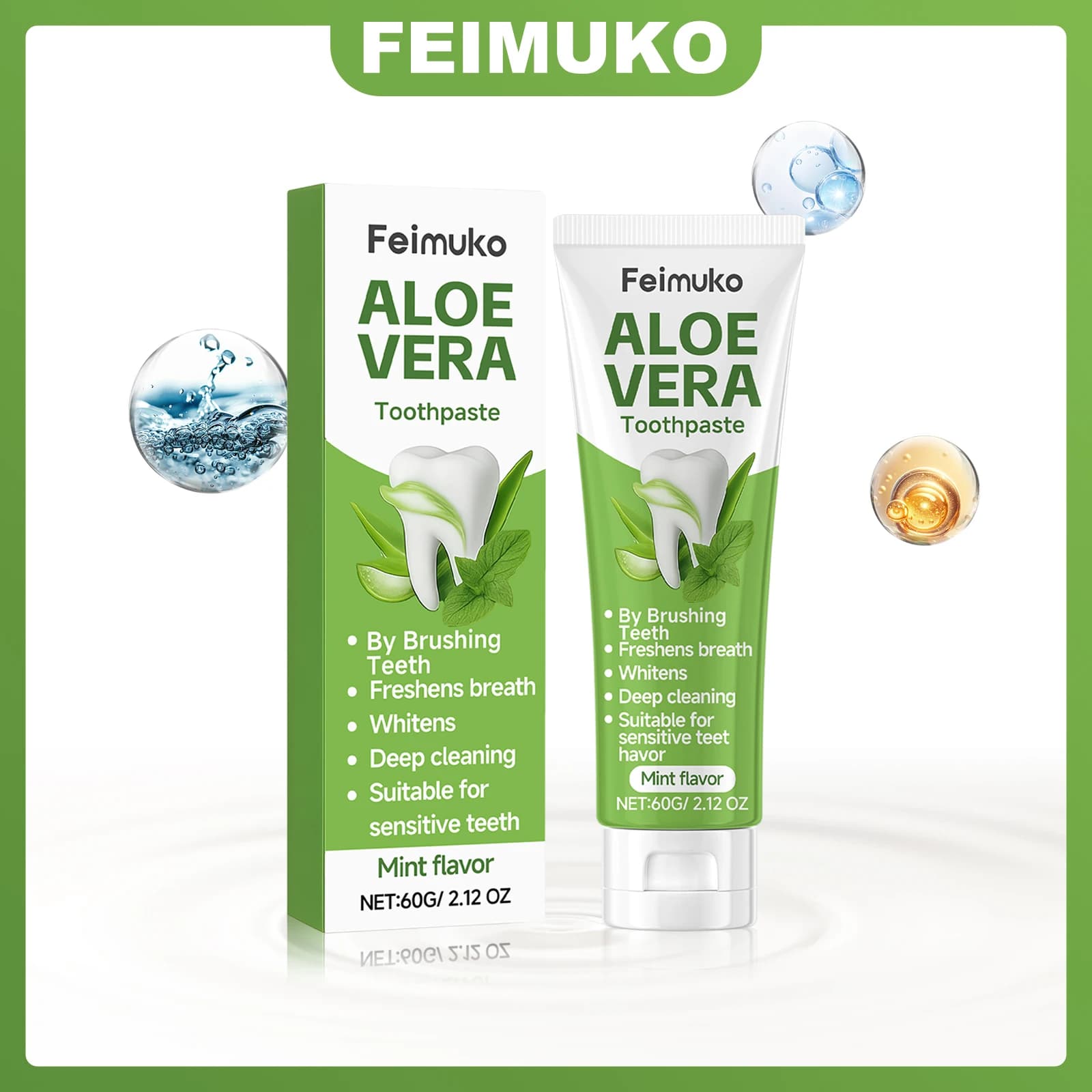 Feimuko Aloe Dentifricio Levigante Gengive Deconfortevole Delicately Nutrient Teeth whitening Remove La Placca Dentale