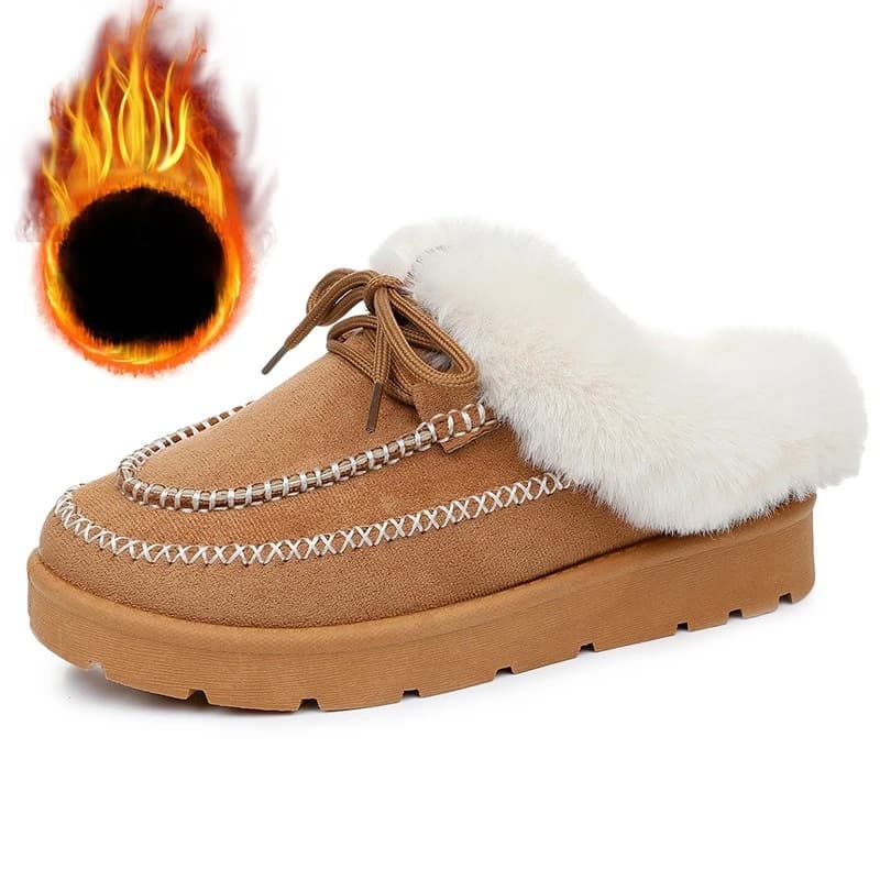 Scarpe da donna in cotone felpato 2025 Inverno Nuovi stivali da neve comodi e caldi addensati per le donne Scarpe da interno con plateau a mezza resistenza