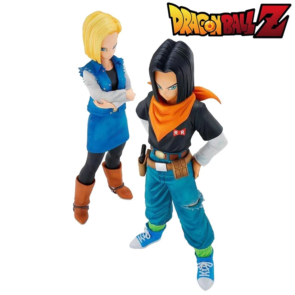 Statuetta Anime Dragon Ball Z Android 17 18 da 25CM, Action Figure in PVC di Android 18 e Goku, Modellini da Collezione, Giocattoli, Regali di Natale per Bambini