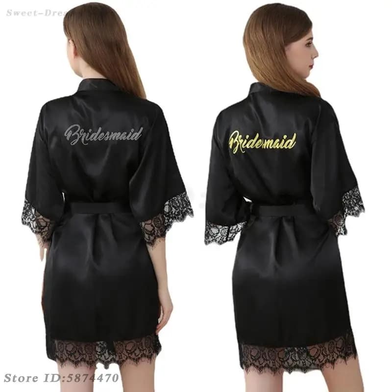 Matrimonio Damigella D'onore Mattina Robe Sexy Per Adulti Accappatoio di Pizzo Degli Indumenti Da Notte Allentato Casual Abbigliamento Per La Casa Batas De Casa Para Mujer Regalo
