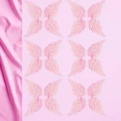 12 Pezzi Mini Ali d'Angelo Rosa in Tessuto per Decorazioni Fai-da-Te, Accessori per Vestiti, Borse, Giacche, Regalo Unico