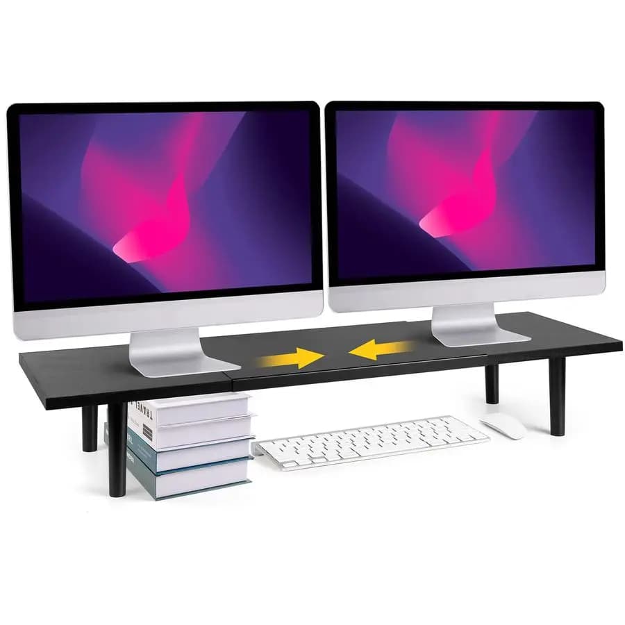 3240 inch height adjustable support for desktop computer monitor, for 2 screens, desk organizer, laptop support